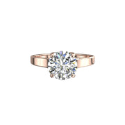 Bague diamant naturel rond 1.00 carat or rose Carina